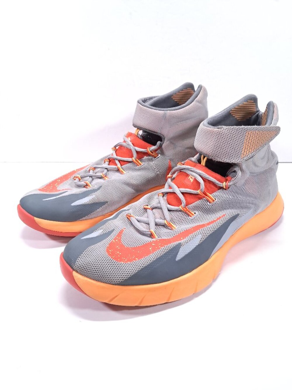 Nike Zoom Hyperrev Basketball Shoes Men 11 Gray Orange Athletic 630913-009